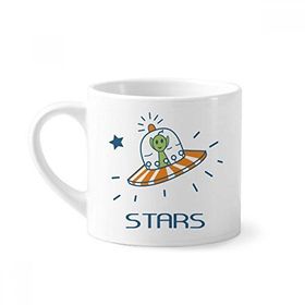 Dıythinker 170 ml Universe And Alien Travel Among Stars Mini Beyaz Çömlek Seramik Saplı Kupa
