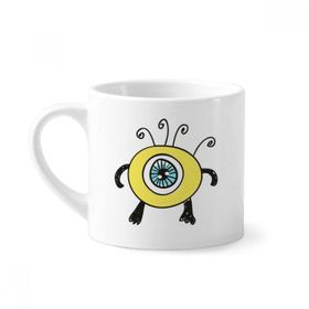 Dıythinker 170 ml Universe And Alien Yellow Cyclops Mini Beyaz Çömlekçilik Seramik Saplı Kupa
