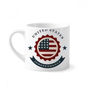 Dıythinker 170 ml Usa Shied Independent Day America Mini Beyaz Çömlek Seramik Saplı Kupa