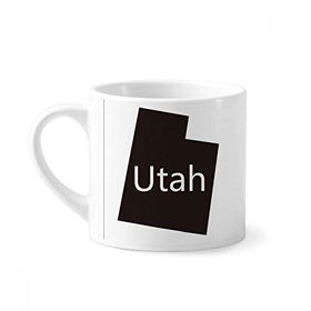 Dıythinker 170 ml Utah Amerika Birleşik Devletleri Haritası Mini Beyaz Çömlek Seramik Saplı Kupa
