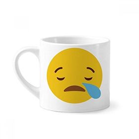 Dıythinker 170 ml Uyku Sarı Sevimli Online Sohbet Mini Beyaz Çömlekçilik Seramik Saplı Kupa