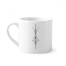 Dıythinker 170 ml Uzaylı Desenli Geometri Evren Mini Beyaz Çömlekçilik Seramik Saplı Kupa