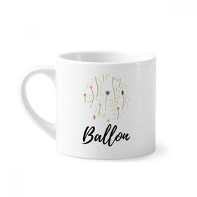 Dıythinker 170 ml Vahşi Çiçek Soyut Bitkiler Sanat Mini Beyaz Çömlek Seramik Saplı Kupa