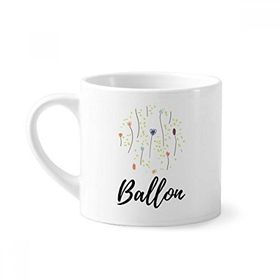 Dıythinker 170 ml Vahşi Çiçek Soyut Bitkiler Sanat Mini Beyaz Çömlek Seramik Saplı Kupa