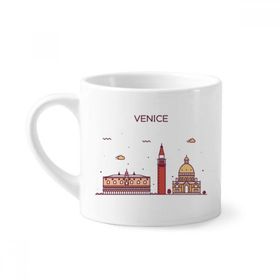 Dıythinker 170 ml Venedik İtalya Düz Kent Simgesi Desenli Mini Beyaz Çömlekçilik Seramik Saplı Kupa