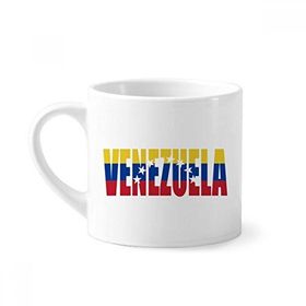 Dıythinker 170 ml Venezuela Ülke Bayrağı İsim Mini Beyaz Çömlekçilik Seramik Saplı Kupa