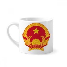 Dıythinker 170 ml Vietnam Asya Ulusal Amblem Mini Beyaz Çömlekçilik Seramik Saplı Kupa