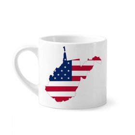 Dıythinker 170 ml Virginia Abd Batı Haritası Yıldızlar Çizgili Bayrak Şekilli Mini Beyaz Çömlek Seramik Saplı Kupa