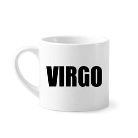Dıythinker 170 ml Vırgo Zodyak İşareti Siyah Mini Beyaz Çömlekçilik Seramik Saplı Kupa