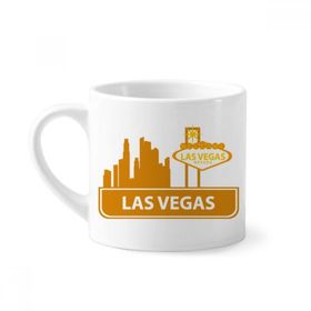 Dıythinker 170 ml Welcome To Las Vegas Nevada America Mini Beyaz Çömlek Seramik Saplı Kupa