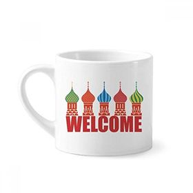 Dıythinker 170 ml Welcome To Russia Katedral Buiding Mini Beyaz Çömlek Seramik Saplı Kupa