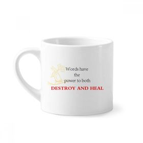 Dıythinker 170 ml Words Have Power To Heal Buddha Alıntı Mini Beyaz Çömlek Seramik Saplı Kupa