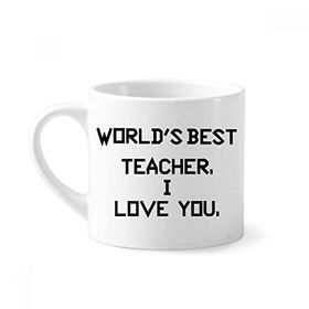 Dıythinker 170 ml World Best Deskmate I Love You Alıntı Mini Beyaz Çömlek Seramik Saplı Kupa