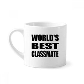 Dıythinker 170 ml World's Best Classmate Mezuniyet Sezonu Mini Beyaz Çömlek Seramik Saplı Kupa