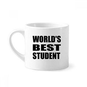 Dıythinker 170 ml World's Best Student Teacher Quote Mini Beyaz Çömlek Seramik Saplı Kupa
