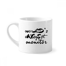 Dıythinker 170 ml World's Okayest Moniter Mezuniyet Sezonu Mini Beyaz Çömlek Seramik Saplı Kupa