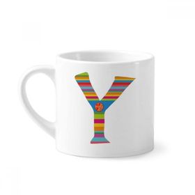 Dıythinker 170 ml Y Alfabe Turuncu Meyve Sevimli Desenli Mini Beyaz Çömlekçilik Seramik Saplı Kupa