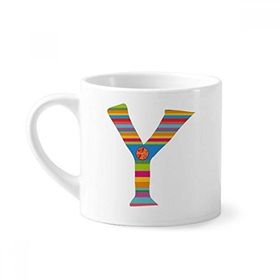 Dıythinker 170 ml Y Alfabe Turuncu Meyve Sevimli Desenli Mini Beyaz Çömlekçilik Seramik Saplı Kupa