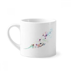 Dıythinker 170 ml Yaprak Ateş Balonu Şapka Kamera Suluboya Resim Mini Beyaz Çömlek Seramik Saplı Kupa