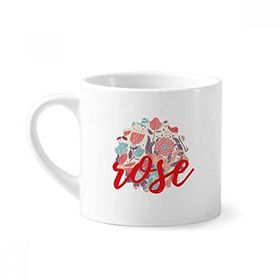 Dıythinker 170 ml Yaprak Tomurcuğu Çiçek Bitki Boyası Mini Beyaz Çömlekçilik Seramik Saplı Kupa