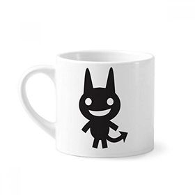 Dıythinker 170 ml Yarasa Mutlu Korku Cadılar Bayramı Mini Beyaz Çömlekçilik Seramik Saplı Kupa