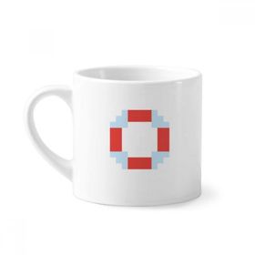 Dıythinker 170 ml Yaz Yelken Hayatı Yüzme Piksel Mini Beyaz Çömlekçilik Seramik Saplı Kupa