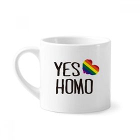 Dıythinker 170 ml Yes Homo Lgbt Gökkuşağı Sevgi Mini Beyaz Çömlek Seramik Saplı Kupa