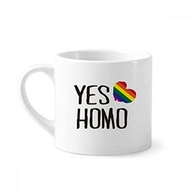 Dıythinker 170 ml Yes Homo Lgbt Gökkuşağı Sevgi Mini Beyaz Çömlek Seramik Saplı Kupa