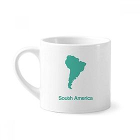 Dıythinker 170 ml Yeşil Güney Amerika İllüstrasyon Haritası Mini Beyaz Çömlekçilik Seramik Saplı Kupa