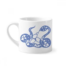Dıythinker 170 ml Yılan Yılı Hayvan Çin Zodyak Mini Beyaz Çömlek Seramik Saplı Kupa