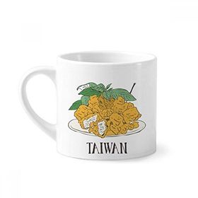 Dıythinker 170 ml Yılan Yiyecek Kızarmış Tavuk Parçaları Mini Beyaz Çömlek Seramik Saplı Kupa