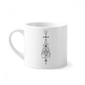Dıythinker 170 ml Yıldızlı Gökyüzü Totem Geometri Uzaylı Mini Beyaz Çömlek Seramik Saplı Kupa