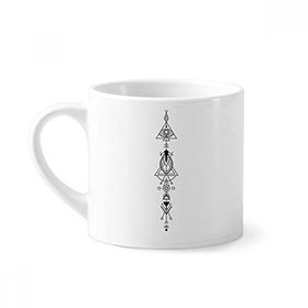 Dıythinker 170 ml Yıldızlı Gökyüzü Totem Geometri Uzaylı Mini Beyaz Çömlek Seramik Saplı Kupa