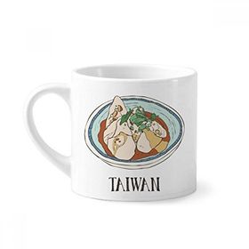 Dıythinker 170 ml Yiyecek Sığır Köşeleri Tayvan Seyahat Mini Beyaz Çömlek Seramik Saplı Kupa