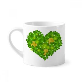 Dıythinker 170 ml Yonca Kalp İrlanda St.patrick's Day Mini Beyaz Çömlek Seramik Saplı Kupa