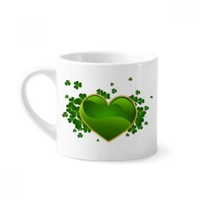 Dıythinker 170 ml Yonca Kalp İrlanda St.patrick's Day Mini Beyaz Çömlek Seramik Saplı Kupa