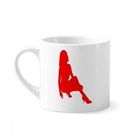 Dıythinker 170 ml Yüksek Topuklu Ayakkabı Kadın Mini Beyaz Çömlek Seramik Saplı Kupa