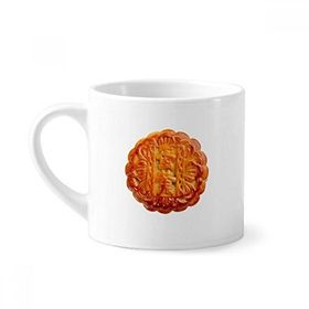 Dıythinker 170 ml Yumurta Sarısı Ay Kek Sonbahar Ortası Festival Mini Beyaz Çömlek Seramik Saplı Kupa