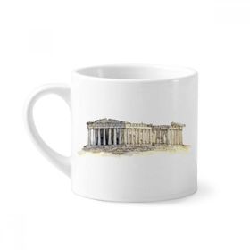 Dıythinker 170 ml Yunanistan Atina Akropolis Mini Beyaz Çömlek Seramik Saplı Kupa