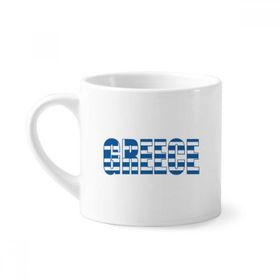 Dıythinker 170 ml Yunanistan Ülke Bayrağı İsim Mini Beyaz Çömlekçilik Seramik Saplı Kupa