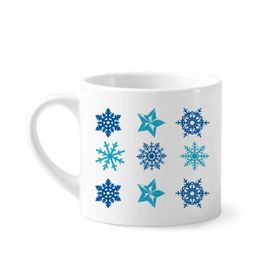 Dıythinker 170 ml Yuvarlak Noel Kar Tanesi İllüstrasyon Mini Beyaz Çömlekçilik Seramik Saplı Kupa