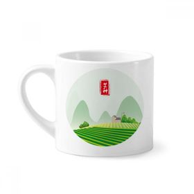Dıythinker 170 ml Yuvarlak Tahıl Kulakta Yirmi Dört Güneş Süreli Mini Beyaz Çömlek Seramik Saplı Kupa