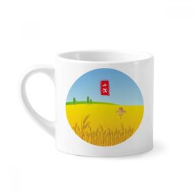Dıythinker 170 ml Yuvarlak Tanecikli Tam Yirmi Dört Güneş Süreli Mini Beyaz Çömlek Seramik Saplı Kupa