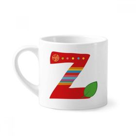 Dıythinker 170 ml Z Alfabe Turuncu Meyve Sevimli Desenli Mini Beyaz Çömlekçilik Seramik Saplı Kupa