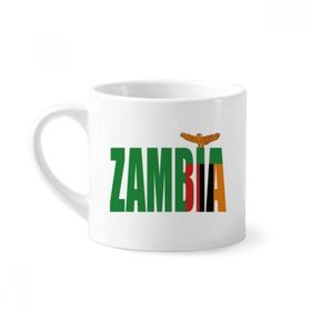 Dıythinker 170 ml Zambiya Ülke Bayrağı İsim Mini Beyaz Çömlekçilik Seramik Saplı Kupa