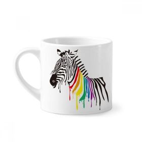 Dıythinker 170 ml Zebra Lgbt Gökkuşağı Renkli Desenli Mini Beyaz Çömlekçilik Seramik Saplı Kupa