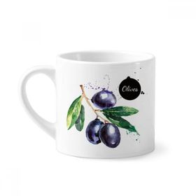 Dıythinker 170 ml Zeytin Meyvesi Lezzetli Sağlıklı Suluboya Mini Beyaz Çömlek Seramik Saplı Kupa