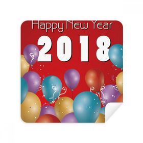 Dıythinker 2 Adet Süet Kumaş 2018 Balon Köpeğin Yılı Mutlu Yıllar Gözlükleri Temizleme Bezi Telefon Ekran Temizleyici
