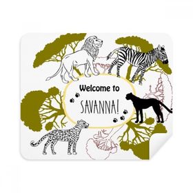 Dıythinker 2 Adet Süet Kumaş Afrika Welcom To Savanna Zebra Leopar Vahşi Yaşam Telefon Ekran Temizleyici ve Gözlük Temizleme Bezi