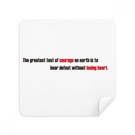 Dıythinker 2 Adet Süet Kumaş Alıntı The Greatest Test Is To Bear Defeat Telefon Ekran Temizleyici ve Gözlük Temizleme Bezi